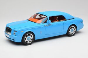 Rolls-Royce Phantom Drophead Coupe Powder Zils Kyosho 1:18 08871BL Metāls — attēls 3 no 10