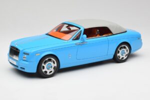 Rolls-Royce Phantom Drophead Coupe Powder Zils Kyosho 1:18 08871BL Metāls — attēls 4 no 10