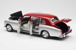 Rolls-Royce Phantom VI Sudrabs Sarkans Kyosho 1:18 08905SR Metāls — attēls 5 no 8