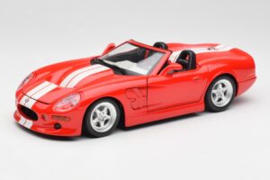Shelby Series 1 Kabriolets Sarkans Bburago 1:18 3353 Metāls