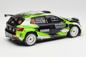 Skoda Fabia Rally2 #23 O. Solberg / E. Edmondson Rally Monte Carlo 2023 IXO 1:18 18RMC155A Metāls — attēls 2 no 6