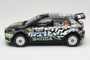 Skoda Fabia Rally2 #20 O. Solberg / E. Edmund Safari Rally Kenya 2024 IXO 1:18 18RMC222 Metāls — attēls 3 no 6