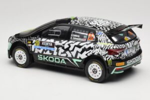 Skoda Fabia Rally2 #20 O. Solberg / E. Edmund Safari Rally Kenya 2024 IXO 1:18 18RMC222 Metāls — attēls 5 no 6