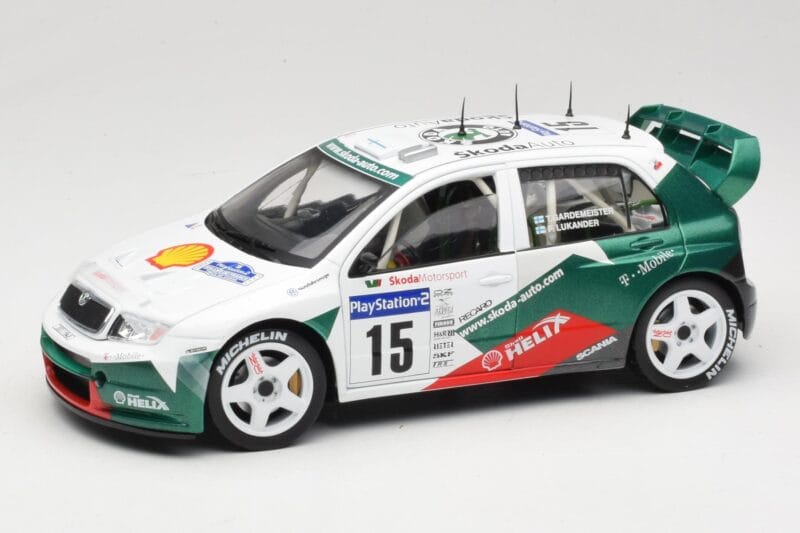 Skoda Fabia WRC #15 T. Gardemeister / P. Lukander WRC 1999 Solido 1:18 90457 Metāls