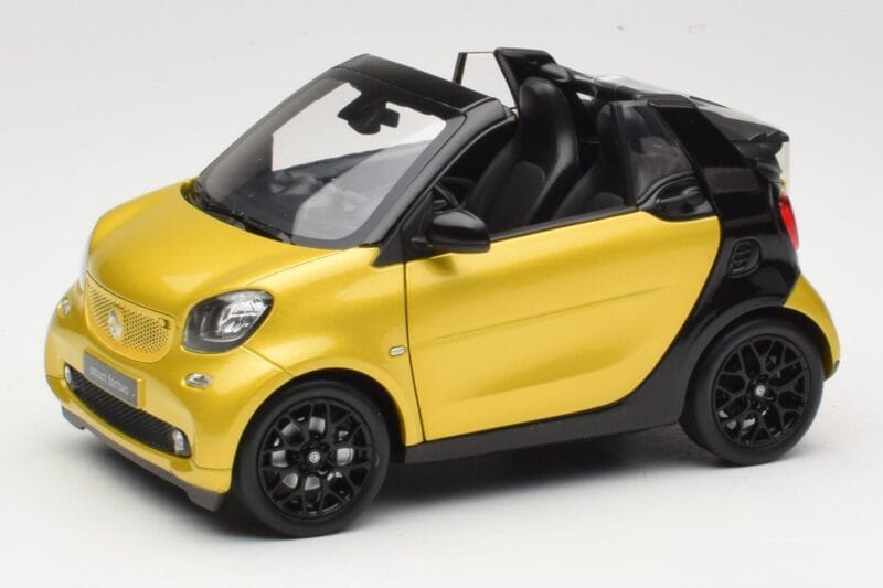 Smart Fortwo 453 Kabriolets Melns Un Dzeltens Norev 1:18 B66960289 Metāls