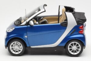 Smart Fortwo W451 Kabriolets Zils Sudrabains Minichamps 1:18 Q0022565V001C80Q00 Metāls — attēls 4 no 8