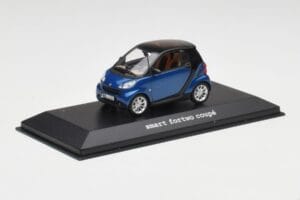 Smart Fortwo Coupe Aqua Zils Metallic & Melns Minichamps 1:43 Q0022558V001C77Q00 Metāls — attēls 2 no 4