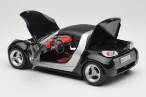 Smart Roadster Melns Bburago 1:18 34099-M1 Metāls — attēls 5 no 8