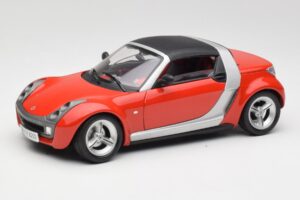 Smart Roadster Sarkans Bburago 1:18 34099 Metāls
