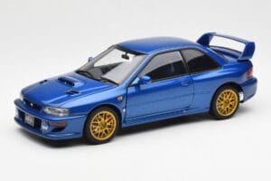 Subaru Impreza 22B Upgraded Version Zils Ar Zelta Diskiem AUTOart 1:18 78602 Metāls