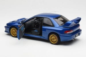 Subaru Impreza 22B Upgraded Version Zils Ar Zelta Diskiem AUTOart 1:18 78602 Metāls — attēls 5 no 8