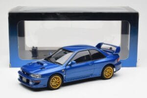 Subaru Impreza 22B Upgraded Version Zils Ar Zelta Diskiem AUTOart 1:18 78602 Metāls — attēls 8 no 8