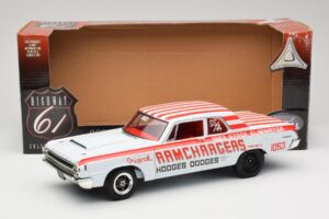Dodge 330 Super Stock Ramchargers NHRA 1964 Highway 61 1:18 50044 Metāls — attēls 8 no 8