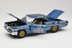 Pontiac Catalina Super Duty Super Stock #655 Zils 1962 Auto World 1:18 AW201/06 Metāls — attēls 2 no 8