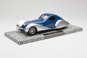 Talbot-Lago T150 C-SS Coupe Zils Sudrabs Minichamps 1:18 107117122 Sveķi