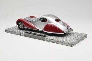 Talbot-Lago T150 C-SS Coupe Sudrabs Sarkans Minichamps 1:18 107117121 Sveķi — attēls 5 no 6