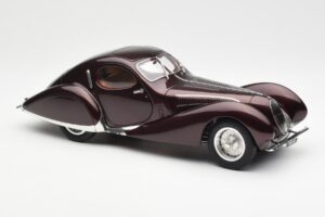 Talbot-Lago T150 C-SS Figoni & Falaschi Teardrop Tumši Bordeaux Metalic CMC 1:18 M-179 Metāls — attēls 6 no 6