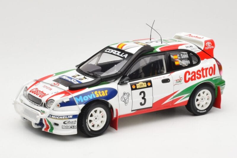 Toyota Corolla WRC #3 C. Sainz / L. Moya Safari Rally 1999 AUTOart 1:18 89982 Metāls
