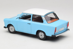 Trabant 601 Deluxe Zils Balts Sun Star 1:18 4286 Metāls — attēls 5 no 6