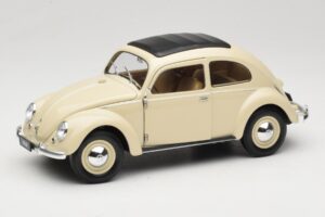 Volkswagen Beetle Type 1 Classic Balts Welly 1:18 18040W Metāls