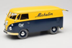 Volkswagen T1 Combi Michelin Melns & Dzeltens Solido 1:18 9406 Metāls — attēls 2 no 8