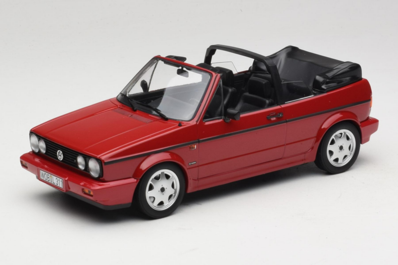 Volkswagen Golf Mk1 Kabriolets Sarkans Norev 1:18 188626 Metāls