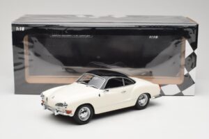 Volkswagen Karmann Ghia Krēmkrāsa Melns Minichamps 1:18 155054021 Metāls — attēls 6 no 6