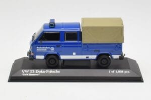 Volkswagen T3 Double Cab Flatbed THW Hannover Minichamps 1:43 400055290 Metāls