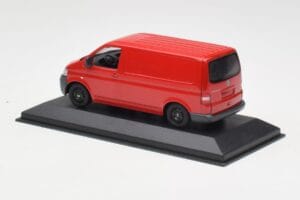 Volkswagen T5 Piegādes Auto Sarkans & Melni Riteņi Minichamps 1:43 400052260-B Metāls — attēls 3 no 4