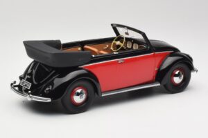 Volkswagen Beetle Kabriolets Melns & Sarkans Minichamps 1:18 107054132 Sveķi — attēls 2 no 6