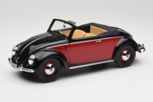 Volkswagen Beetle Hebmuller Kabriolets Melns & Sarkans Minichamps 1:18 107054230 Sveķi