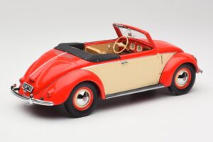 Volkswagen Beetle Hebmuller Kabriolets Sarkans & Krēms Minichamps 1:18 107054231 Sveķi — attēls 2 no 6