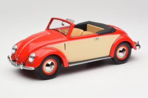 Volkswagen Beetle Hebmuller Kabriolets Sarkans & Krēms Minichamps 1:18 107054231 Sveķi