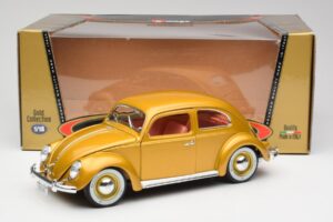 Volkswagen Beetle Zelta Bburago 1:18 3361 Metāls — attēls 8 no 8