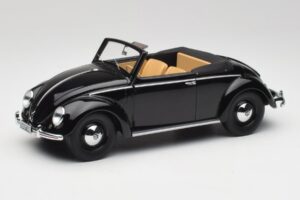 Volkswagen Beetle Type 1 Hebmuller Kabriolets Melns Minichamps 1:18 107054232 Metāls