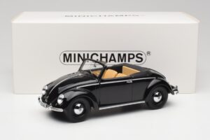 Volkswagen Beetle Type 1 Hebmuller Kabriolets Melns Minichamps 1:18 107054232 Metāls — attēls 6 no 6