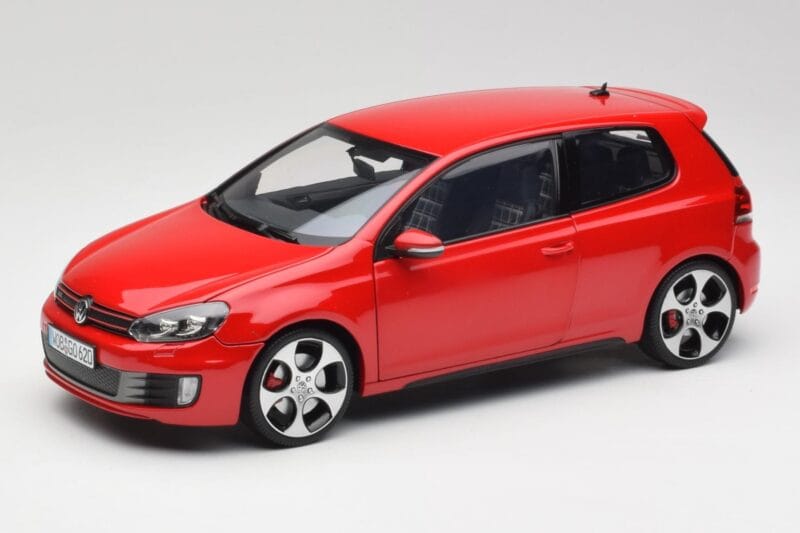 Volkswagen Golf Mk6 GTI Tornado Sarkans Norev 1:18 5K3099302Y3D Metāls
