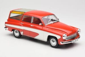 Wartburg 311 Camping Deluxe Sarkans Balts BoS Models 1:18 BOS037 Sveķi — attēls 4 no 6
