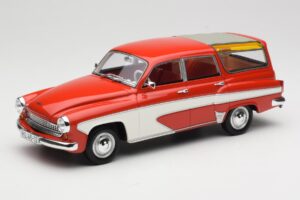 Wartburg 311 Camping Deluxe Sarkans Balts BoS Models 1:18 BOS037 Sveķi