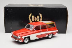 Wartburg 311 Camping Deluxe Sarkans Balts BoS Models 1:18 BOS037 Sveķi — attēls 6 no 6