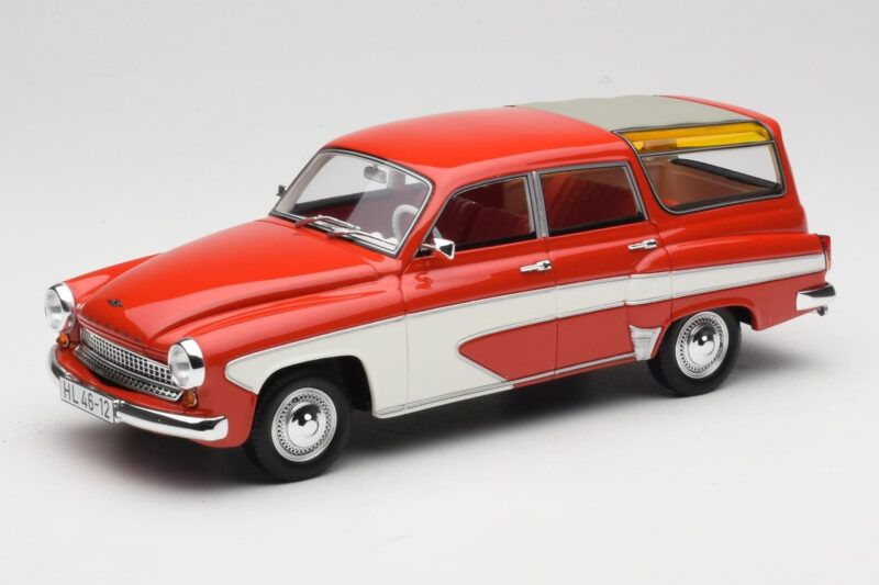 Wartburg 311 Camping Deluxe Sarkans Balts BoS Models 1:18 BOS037 Sveķi