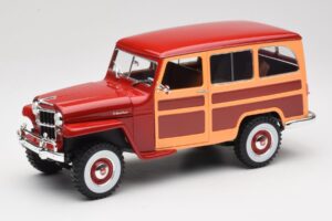 Willys Jeep Station Wagon Sarkans Road Signature 1:18 92858 Metāls