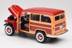 Willys Jeep Station Wagon Sarkans Road Signature 1:18 92858 Metāls — attēls 5 no 8