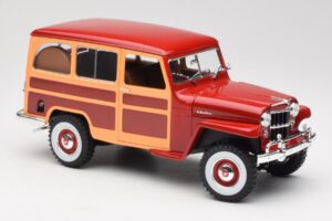 Willys Jeep Station Wagon Sarkans Road Signature 1:18 92858 Metāls — attēls 6 no 8