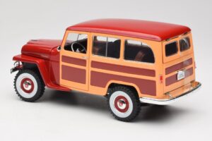 Willys Jeep Station Wagon Sarkans Road Signature 1:18 92858 Metāls — attēls 7 no 8