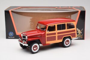 Willys Jeep Station Wagon Sarkans Road Signature 1:18 92858 Metāls — attēls 8 no 8