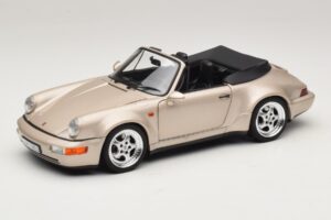 Porsche 911 964 Turbo Look Kabriolets Zermatt Silver Norev 1:18 187140 Metāls
