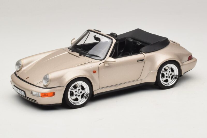 Porsche 911 964 Turbo Look Kabriolets Zermatt Silver Norev 1:18 187140 Metāls