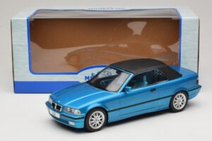 BMW 3 Series E36 Kabriolets Zils Metālisks MCG 1:18 MCG18319 Metāls — attēls 7 no 7