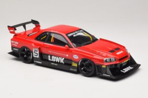 Nissan Skyline ER34 LB Super Silhouette Active Red GT Spirit 1:18 GT570 Sveķi — attēls 4 no 6